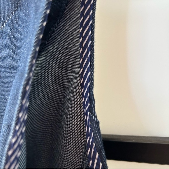 [4] Anthropologie Holding Horses Dark Denim Knotted Waist Sleeveless Midi Dress - Picture 8 of 11